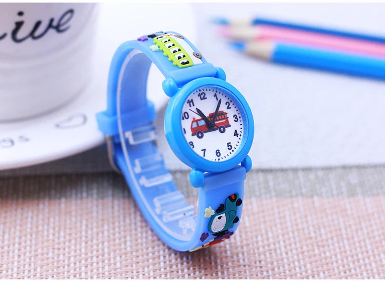 fashion cool children boys girls little kids school bus fire truck cartoon quartz watches babies holiday gifts toy watches