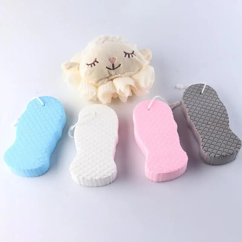 4pcs Soft Bath Sponge Body Scrub Bast Wisp Massage Brush Body Washcloth Skin Scrubber Relax Exfoliating Shower Accessories