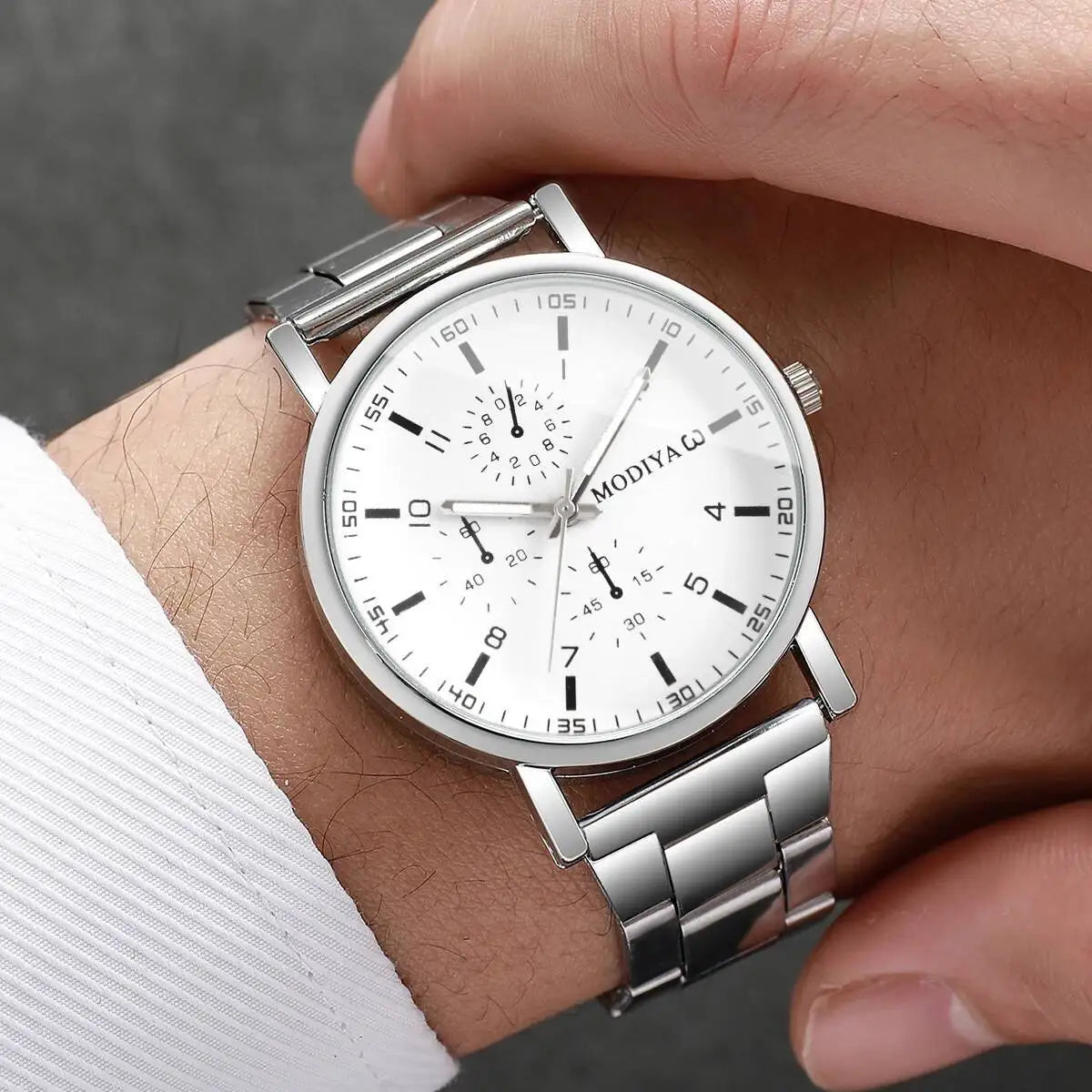 4PCS/Set Fashion Men Business Watches Casual Quartz Wristwatch Jewelry Set for Man Clock Reloj Hombre（Without Box）