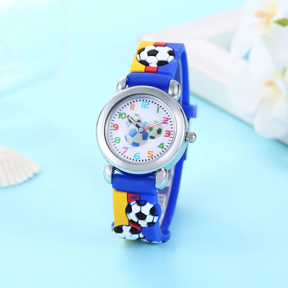 New Fashion Color Cartoon Football Students Children Watch Quartz Watch Electronic Watch