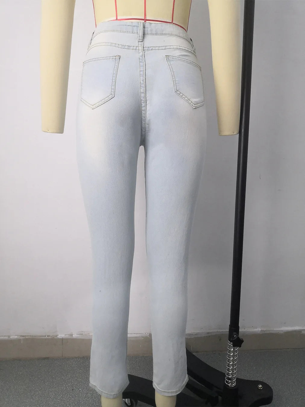 2025 Spring New 5 Colors High Waist Thin Jeans For Women Fashion Casual Slim Elastic Denim Pencil Pants S-3XL Drop Shipping