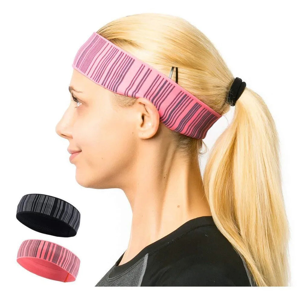 Non Slip Headband Stretchy Soft Running Wicking Head Sweat Set for Workout Sports Fitness Headwear Athletic Wear Yoga Hairbands