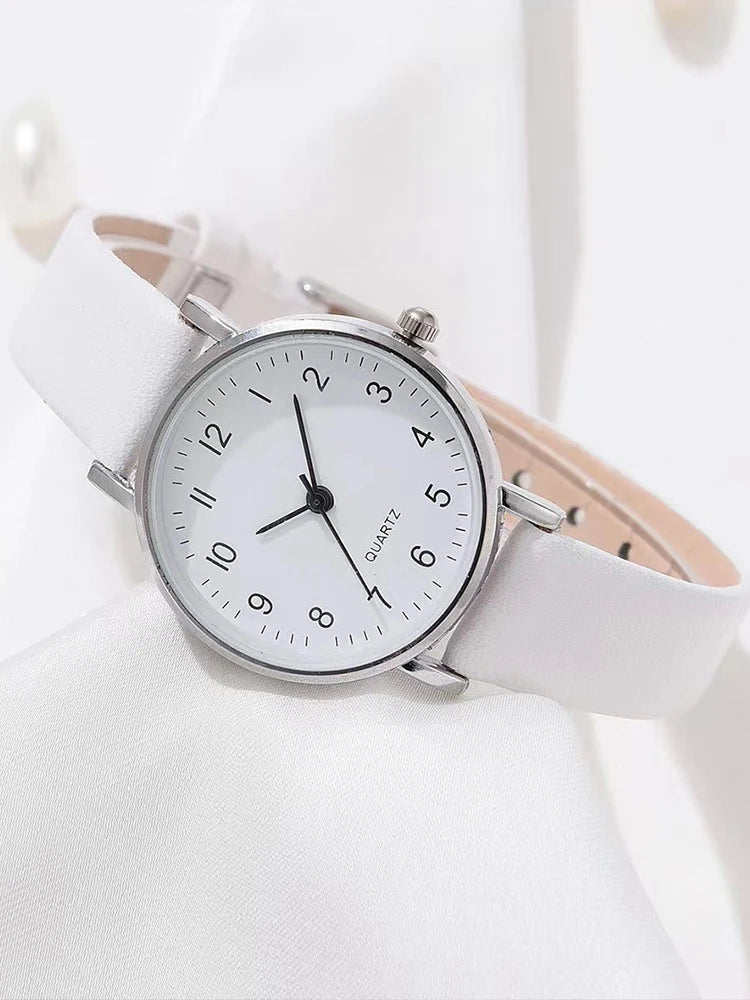 4pcs Fashion Versatile Creative Personalized Men and Women Couple Watch Quartz Watch with Love Pendant Necklace Combination Set