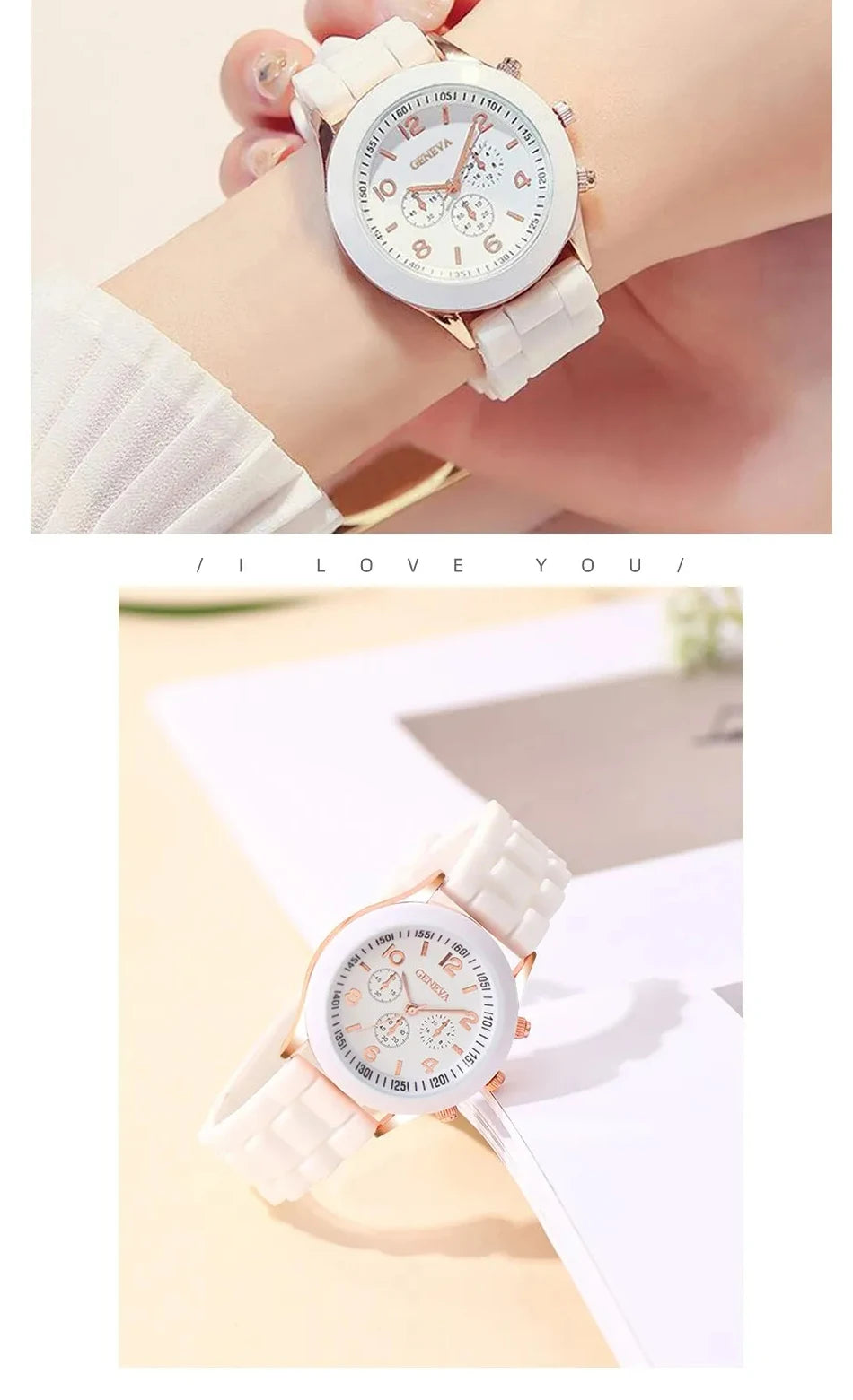 4pcs Fashion Simple Set Watches Luxury Men Women Silicone Tape Quartz Watch for Silver Business Casual Bracelet Wristwatch