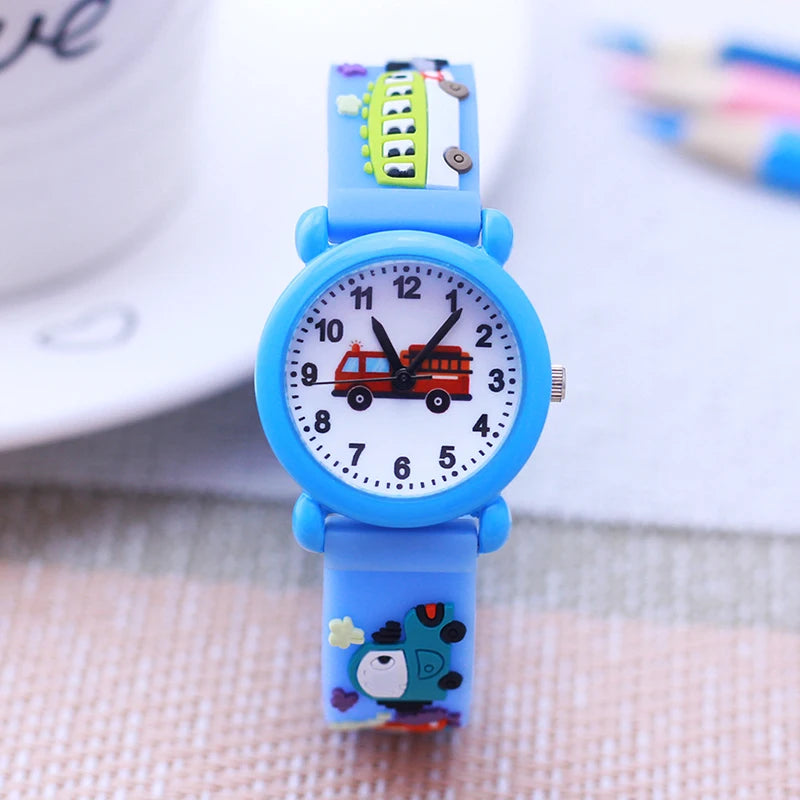 fashion cool children boys girls little kids school bus fire truck cartoon quartz watches babies holiday gifts toy watches