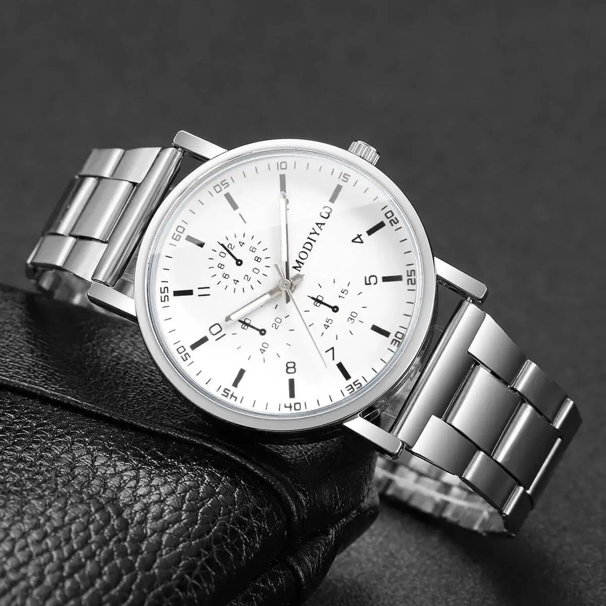 4PCS/Set Fashion Men Business Watches Casual Quartz Wristwatch Jewelry Set for Man Clock Reloj Hombre（Without Box）