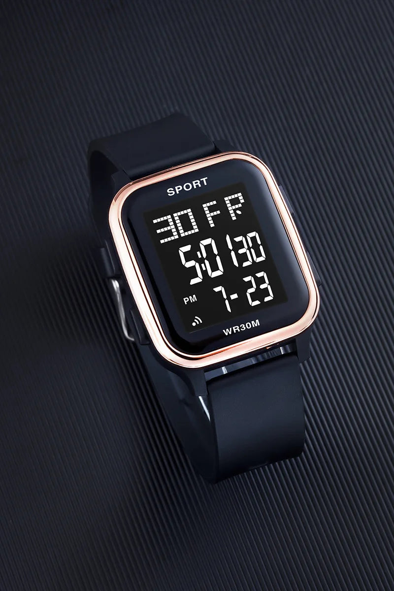 YIKAZE Sports Watch for Men Waterproof Multifunction Electronic Watch Ultra-thin Men's LED Digital Wristwatch for Man Student